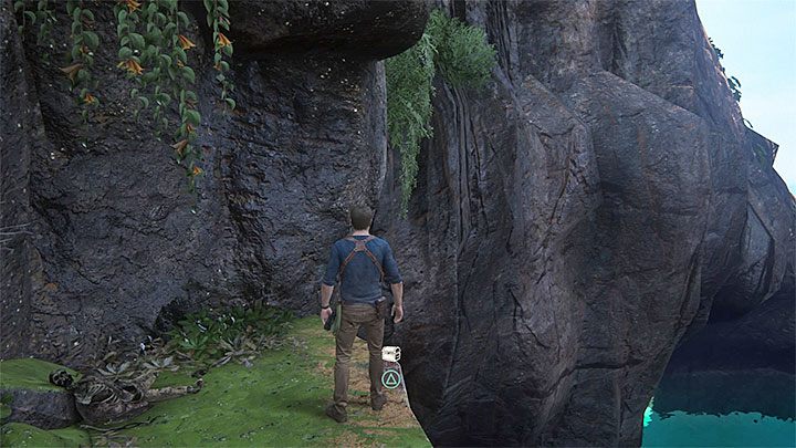 Stop the boat right underneath, climb onto the roof of the boat and make it over to the top ledge - Uncharted 4: Chapter 12 At Sea - treasure list - Treasures - Uncharted 4: A Thiefs End Game Guide