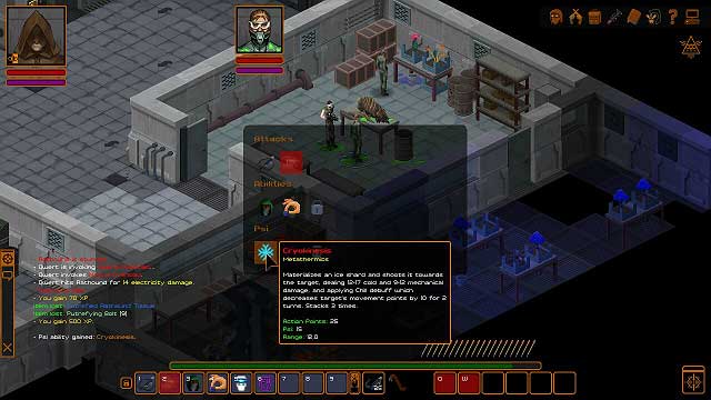 Your hero just learned another ability that deals cold damage and slows down the enemies that it hits - Good start | Crafting and trading - Crafting and trading - Underrail Game Guide