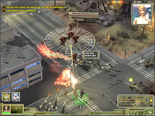 As you've probably noticed, you won't be allowed to go east, because the main road was destroyed - Mission 1 - part 2 - Prelude - Universe at War: Earth Assault - Game Guide and Walkthrough