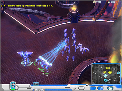 Head south, because that's where you'll be able to free some of the imprisoned units - Mission 6 - part 2 - Novus - Universe at War: Earth Assault - Game Guide and Walkthrough