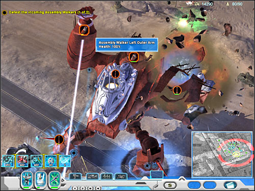 Second objective: Defeat the incoming Habitat Walkers - Mission 7 - part 2 - Novus - Universe at War: Earth Assault - Game Guide and Walkthrough