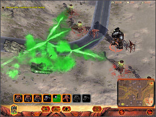 Fifth objective: Destroy the southern missile facility - Mission 2 - part 2 - Hierarchy - Universe at War: Earth Assault - Game Guide and Walkthrough