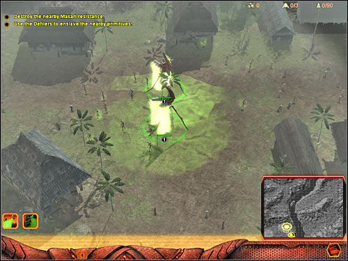 Once you're ready, select all available Slave units by double-clicking on one of the monsters - Mission 5 - part 1 - Hierarchy - Universe at War: Earth Assault - Game Guide and Walkthrough