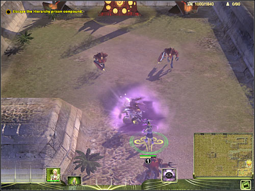 Once you've successfully killed all Grunt units, get closer to something that looks like a control panel - Mission 1 - part 1 - Masari - Universe at War: Earth Assault - Game Guide and Walkthrough