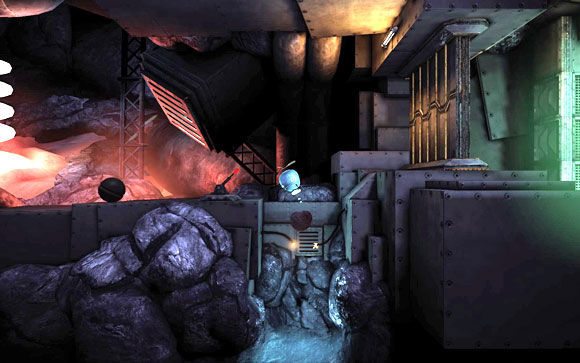 A lever which opens the next gate [#11] is unfortunately down due to a broken cable - Pacemaker part 1: Map - Tunnel 2 - Walkthrough - Unmechanical - Game Guide and Walkthrough