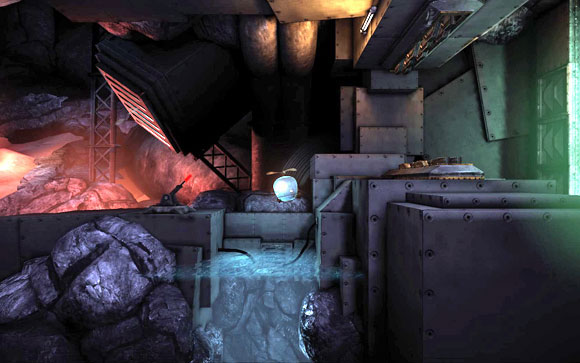 Once you get back from mines, take the shiny sphere and place it in the third gripper in center of the location [#9] - Pacemaker part 2: Map - Tunnel 3 - Walkthrough - Unmechanical - Game Guide and Walkthrough