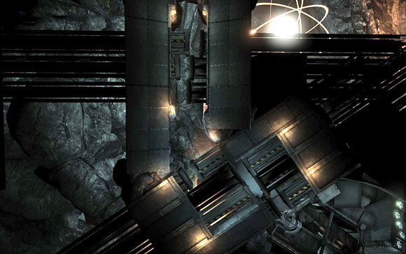 You'll reach few large moving pistons - you have to fly between them [#8] - Factory - Walkthrough - Unmechanical - Game Guide and Walkthrough