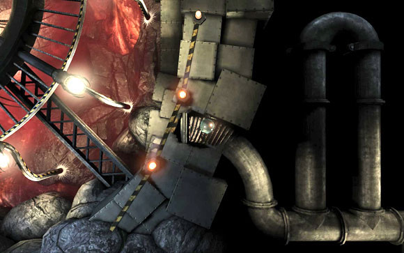 Once the gate is open, fly again into emergency shaft [#1] - Ending 1 - Endings - Unmechanical - Game Guide and Walkthrough