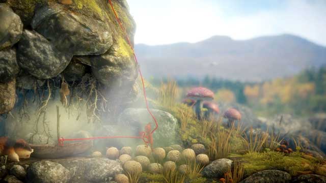 Scare the rodent away with the vapor from poisonous mushrooms - Level 4 - Mountain Trek - Walkthrough - Unravel - Game Guide and Walkthrough