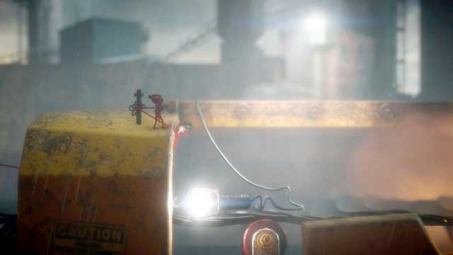 Knock off the lamp to use it later to avoid an encounter with a furnace - Level 7 - How Much is Enough - Walkthrough - Unravel - Game Guide and Walkthrough