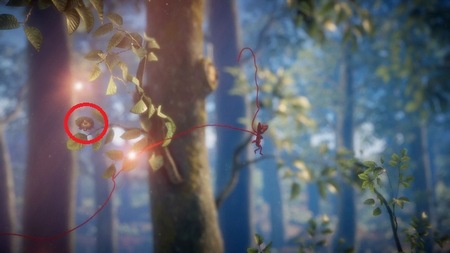 Youll find the second button to the right of the stump - watch out for too much momentum when flying on orbs - Level 12 - Renewed - Walkthrough - Unravel - Game Guide and Walkthrough