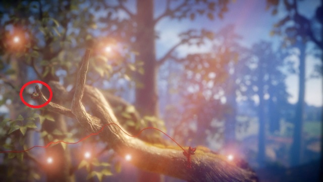 You will find the last button on a meadow full of white flowers. Use the orbs to take off and reach the tree on the left - Level 12 - Renewed - Walkthrough - Unravel - Game Guide and Walkthrough