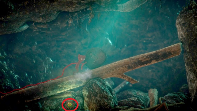 You cant miss this button... - Level 4 - Mountain Trek - Secret collectibles - buttons - Unravel - Game Guide and Walkthrough