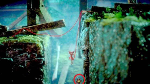 There is a button in the hole that will be closed once the mechanism is unlocked - Level 5 - Off the Rails - Secret collectibles - buttons - Unravel - Game Guide and Walkthrough