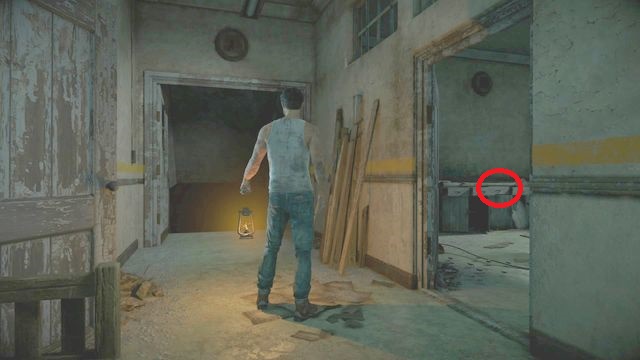 Exit the administrative room along the corridor, towards the stairs - Until Dawn: Clues and totems in Episode 5 - Clues and totems - locations - Until Dawn Game Guide & Walkthrough