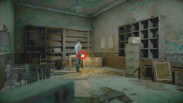 After you turn right in the corridor, after you find the machete, you find a small room - Until Dawn: Clues and totems in Episode 5 - Clues and totems - locations - Until Dawn Game Guide & Walkthrough