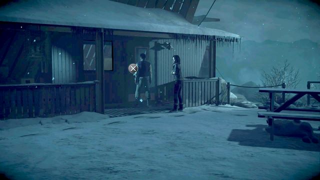 Axe stuck in the door - Until Dawn: Clues and totems in Episode 5 - Clues and totems - locations - Until Dawn Game Guide & Walkthrough