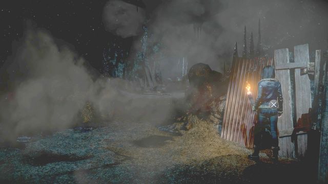 Move the planks away to reveal stone markings - Until Dawn: Clues and totems in Episode 7 - Clues and totems - locations - Until Dawn Game Guide & Walkthrough