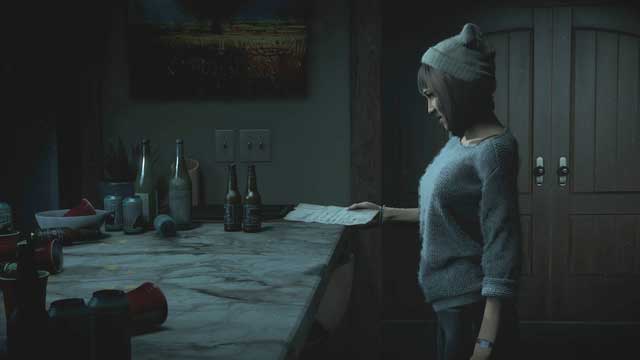 Beth will pick up the page from the worktop on her own - Until Dawn: Prologue - Walkthrough - Until Dawn Game Guide & Walkthrough