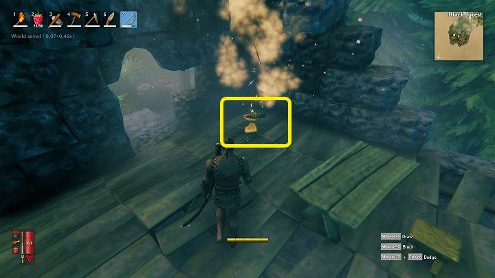 The wild hive must be destroyed, and the best way to do this is with a bow or a spear (you can throw it by pressing MMB) - Valheim: Honey - how to produce it? - Raw materials - Valheim Guide