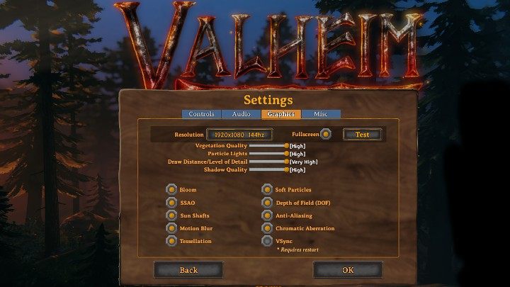 Below we list all available graphics options of Valheim - Valheim: Graphics settings - Annex - Valheim Guide