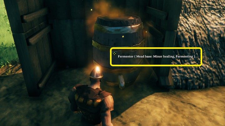 Go to the Fermenter and add the previously prepared Mead base: Minor healing to it - Valheim: Dandelion - where to find, what to use it for? - Exploration and survival - Valheim Guide
