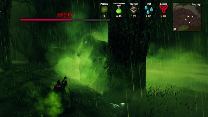 The boss has three types of attacks - Valheim: How to defeat the Bonemass boss? - Bosses - Valheim Guide