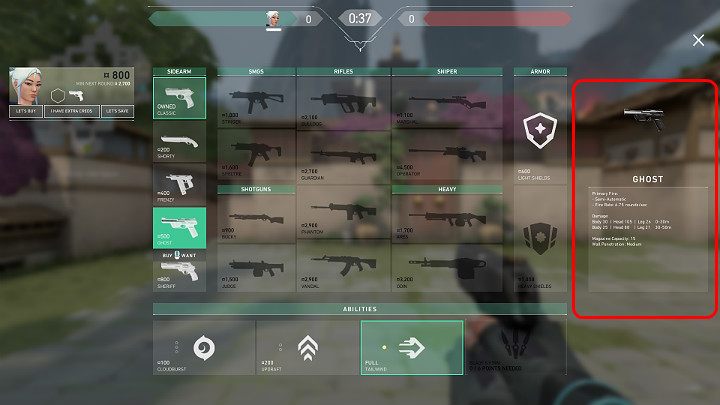 For example, Ghost pistol deals 105 damage with a headshot at a distance of 0 to 30 meters - Valorant: Fight - how to behave? tips - Basics - Valorant Guide
