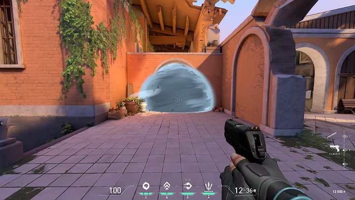 It should be noted here that by holding down the Cloudburst skill button you can decide in which direction to turn the projectile - Valorant: Jett (Duelist) - skills, features, tips - Characters - Valorant Guide