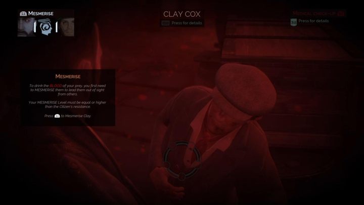 To mesmerize a character, the level of Jonathans mesmerize must be equal to, or greater than, that of a potential victim - How to mesmerize and how to level up mesmerizing in Vampyr? - Basics - Vampyr Game Guide