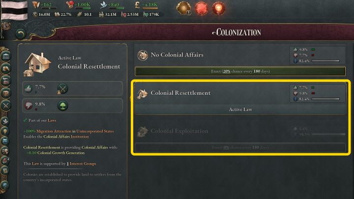 Then you need to work on the specific law - Victoria 3: How to colonize? - FAQ - Victoria 3 Guide