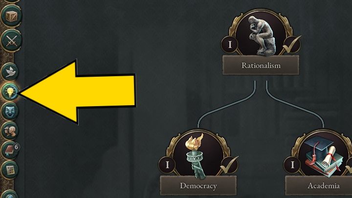 To enter the Technology Tree click the light bulb icon in the left side panel - Victoria 3: Technologies - Technology Tree, Innovations - Basics - Victoria 3 Guide