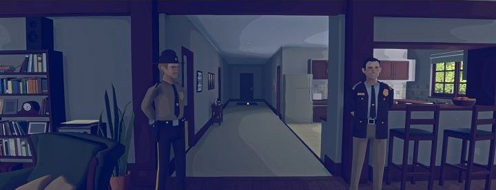 After entering the house, we come into the first room, with the policeman standing next to it - Chapters 1-6 | Walkthrough - Walkthrough - Virginia Game Guide
