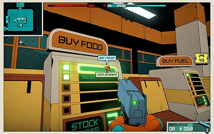 Food can also be bought after docking on one of the Krell-Mart ships - How to get food and how to heal characters in Void Bastards? - FAQ - Void Bastards Guide and Tips