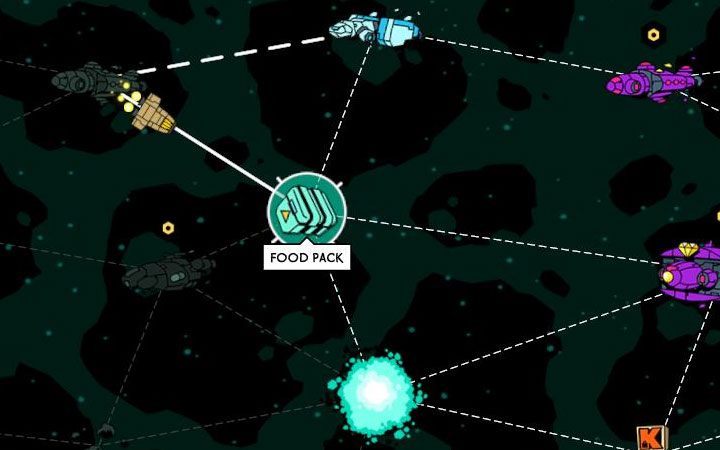 You can find Food Packs on the nebula map - How to get food and how to heal characters in Void Bastards? - FAQ - Void Bastards Guide and Tips