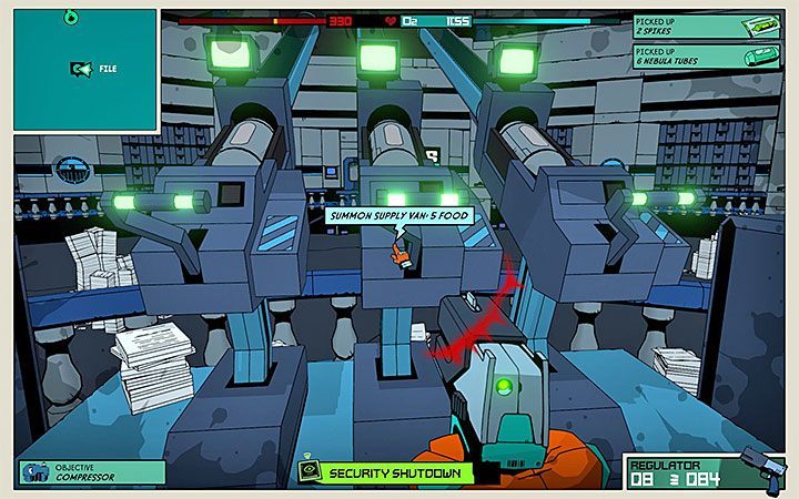 Another way of getting food is to order it in the FILE room - How to get food and how to heal characters in Void Bastards? - FAQ - Void Bastards Guide and Tips