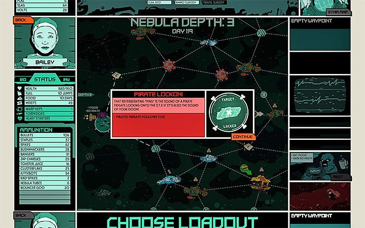 This method happens when you and the pirate ship are on the same field - How to deal with pirates in Void Bastards? - FAQ - Void Bastards Guide and Tips