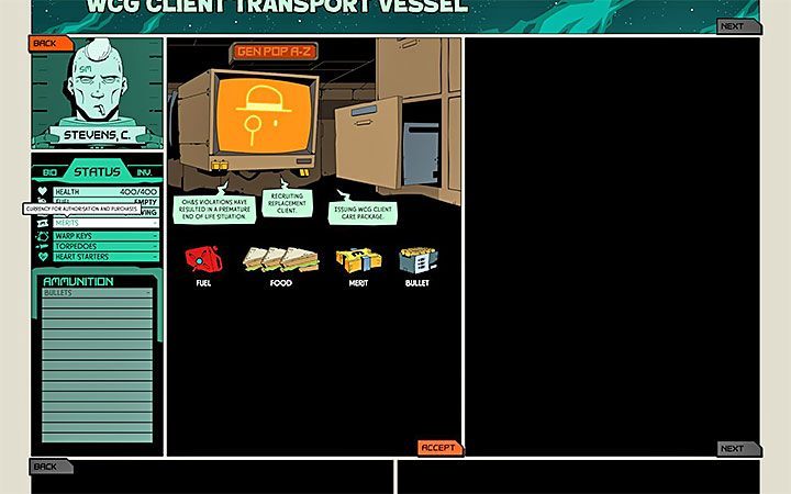 It is worth adding that the game gives you a few credits when you get a new prisoner, that is after your previous character dies - How to collect Merits and what to spend them on in Void Bastards? - FAQ - Void Bastards Guide and Tips