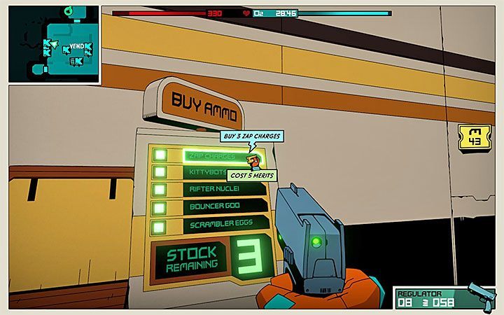 The second type of action is spending credits in the stores - How to collect Merits and what to spend them on in Void Bastards? - FAQ - Void Bastards Guide and Tips