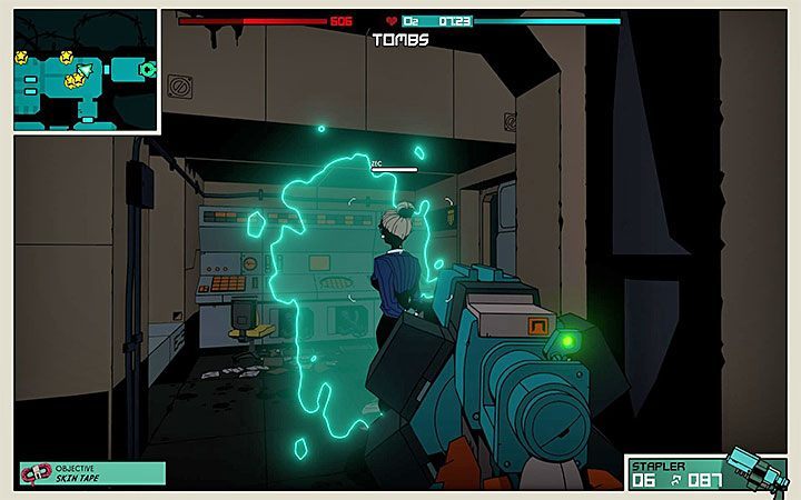 Zec are female characters who are shooting at you while protected by energy shield - Difficult enemies in Void Bastards - Game basics - Void Bastards Guide and Tips