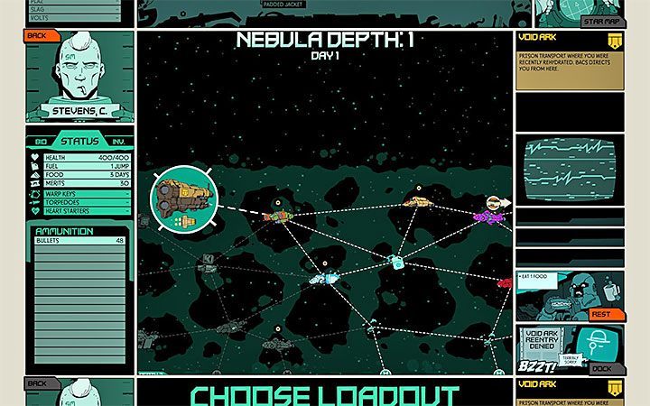 The world map in Void Bastards is two-dimensional - Nebula Exploration in Void Bastards - Game basics - Void Bastards Guide and Tips