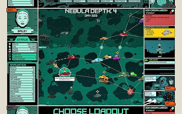 The map of the nebula mainly shows other ships - Nebula Exploration in Void Bastards - Game basics - Void Bastards Guide and Tips