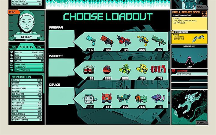 After you have arrived at the dock with the ship you can select the Dock option to start the docking procedure - Nebula Exploration in Void Bastards - Game basics - Void Bastards Guide and Tips