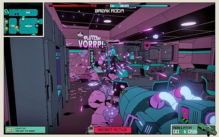 Nebulator fires explosive gas bullets and is the most powerful firearm available in the game - Best weapons and gadgets in Void Bastards - Tables - Void Bastards Guide and Tips