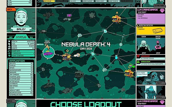 The game always notifies you when you reach a new nebula level is reached with a message displayed in the center of the screen - What are the Nebula Depths in Void Bastards? - FAQ - Void Bastards Guide and Tips