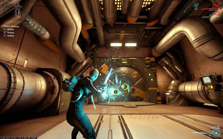 Void Beam is activated with fire key (by default: left mouse button) - Basic actions of the Operator | Warframe - The Operator - Warframe Game Guide