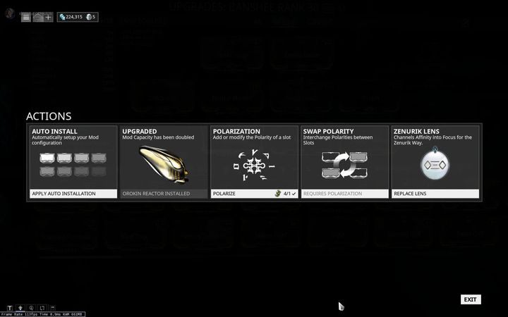 Apart from modding and juggling various sets of mods, you can also perform some other actions - Weapon moddding and Warframe moddding | Equipment mods | Warframe - Equipment mods - Warframe Game Guide