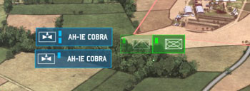 Ally is marked with the green color - Terrain fights - Tactics - Wargame: AirLand Battle - Game Guide and Walkthrough