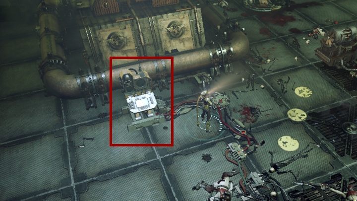 One of the consoles with data. - Sanctum mission walkthrough in Warhammer Inquisitor - Martyr - Hunt for Martyr - Warhammer Inquisitor - Martyr Game Guide