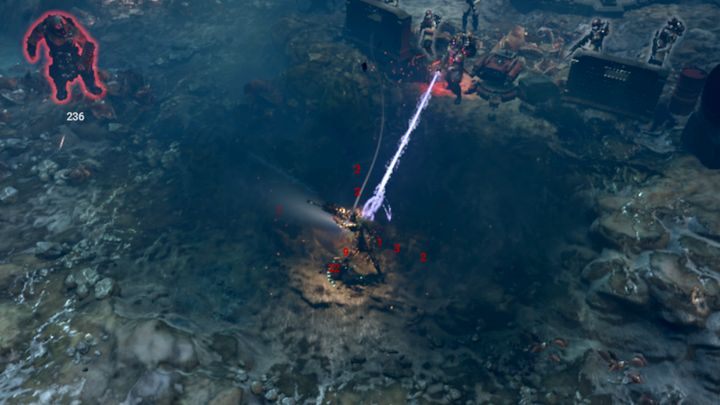 The unit guarding the mortar nest. - Attack on the Mining Platform walkthrough in Warhammer Inquisitor - Martyr - Aethon - Warhammer Inquisitor - Martyr Game Guide